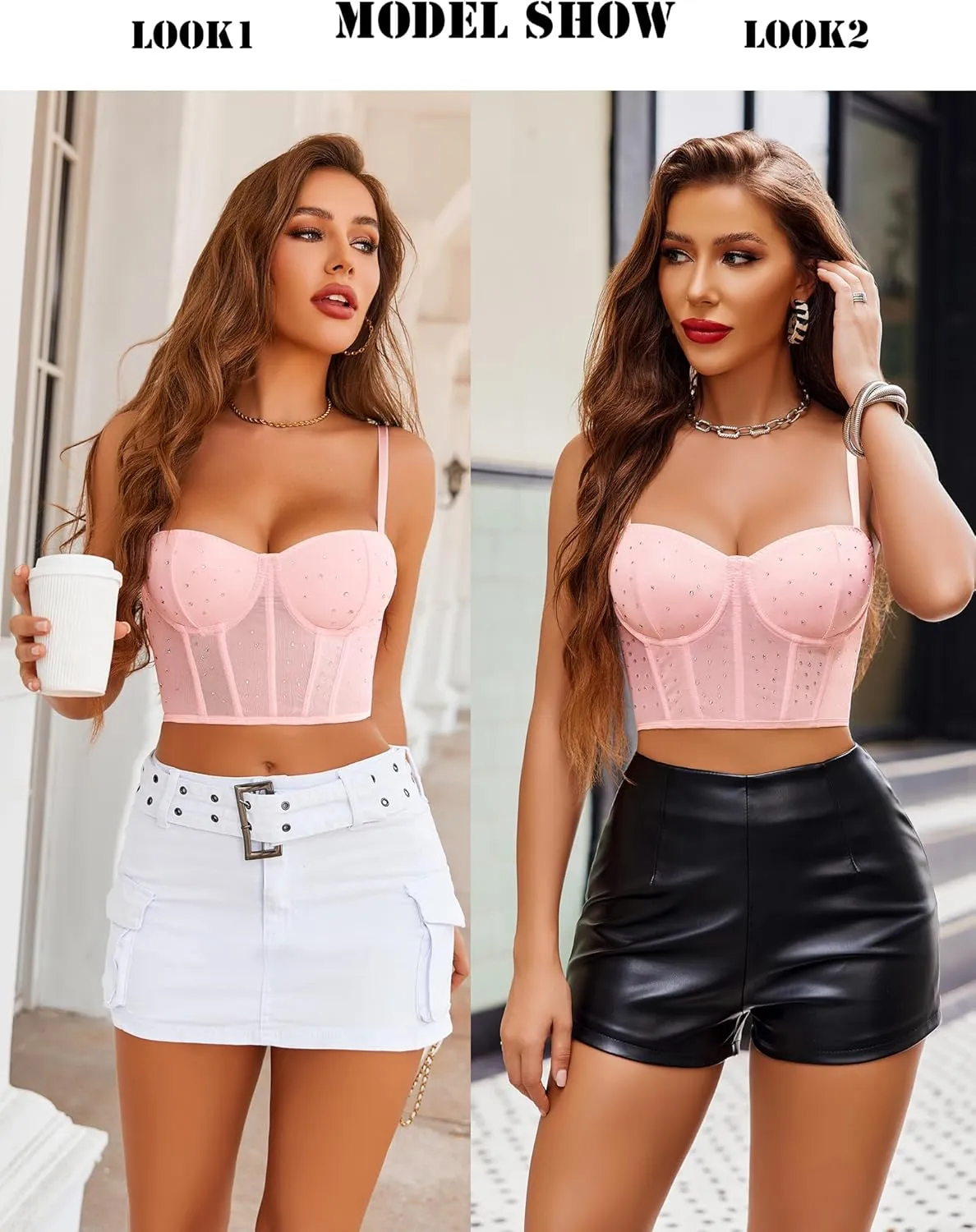 Avidlove Corset Tops For Women Push Up Bustier lingerie Y2K Sexy Going Out Party Club Top