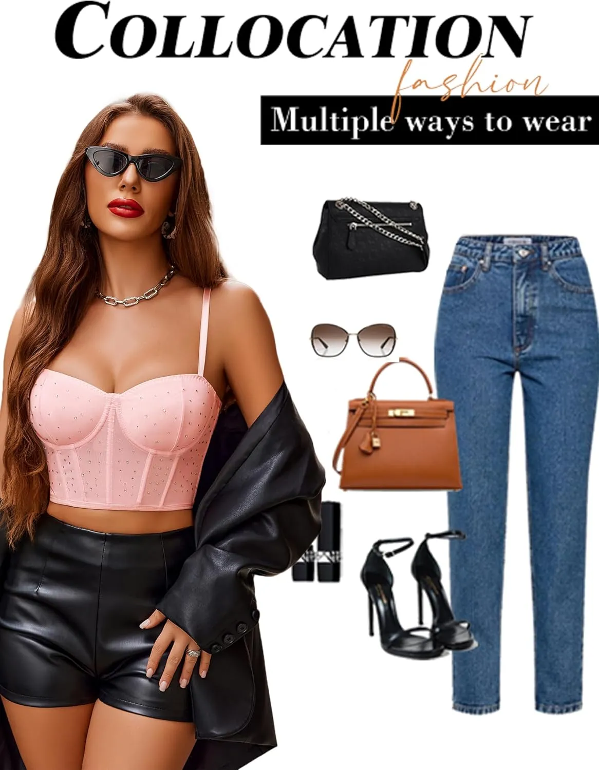 Avidlove Corset Tops For Women Push Up Bustier lingerie Y2K Sexy Going Out Party Club Top