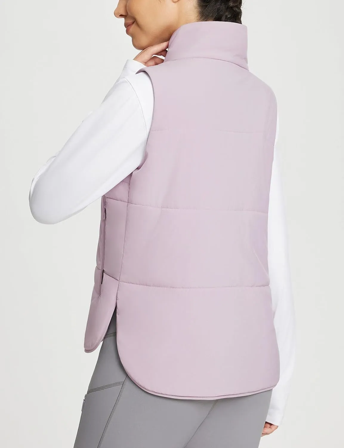 baleaf Women's Lightweight Puffer Vest Running Sleeveless Jacket Fall Winter Warm Vests Stand Collar