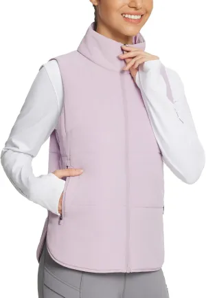 baleaf Women's Lightweight Puffer Vest Running Sleeveless Jacket Fall Winter Warm Vests Stand Collar