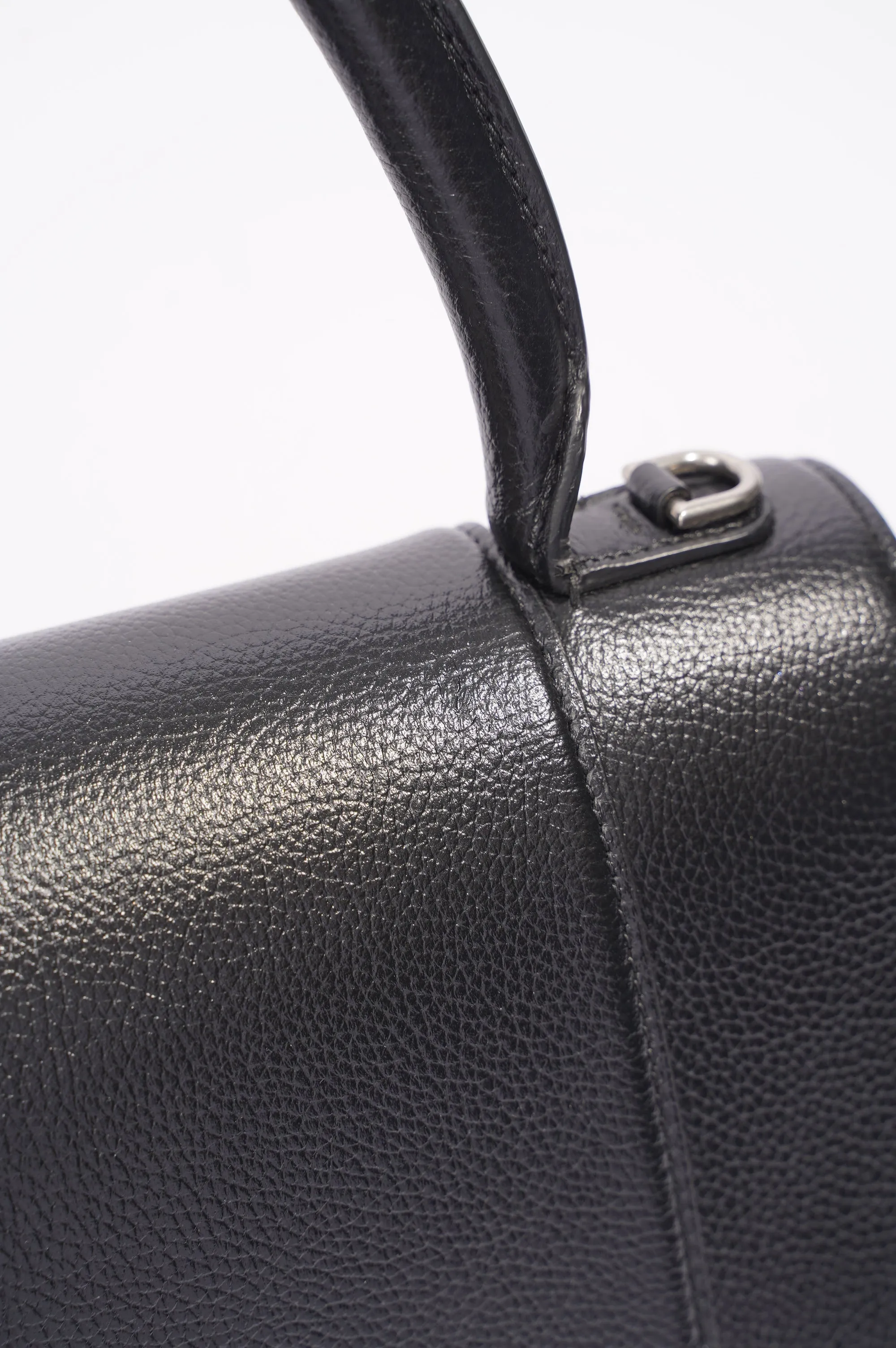 Balenciaga Womens Hourglass Black Leather Medium