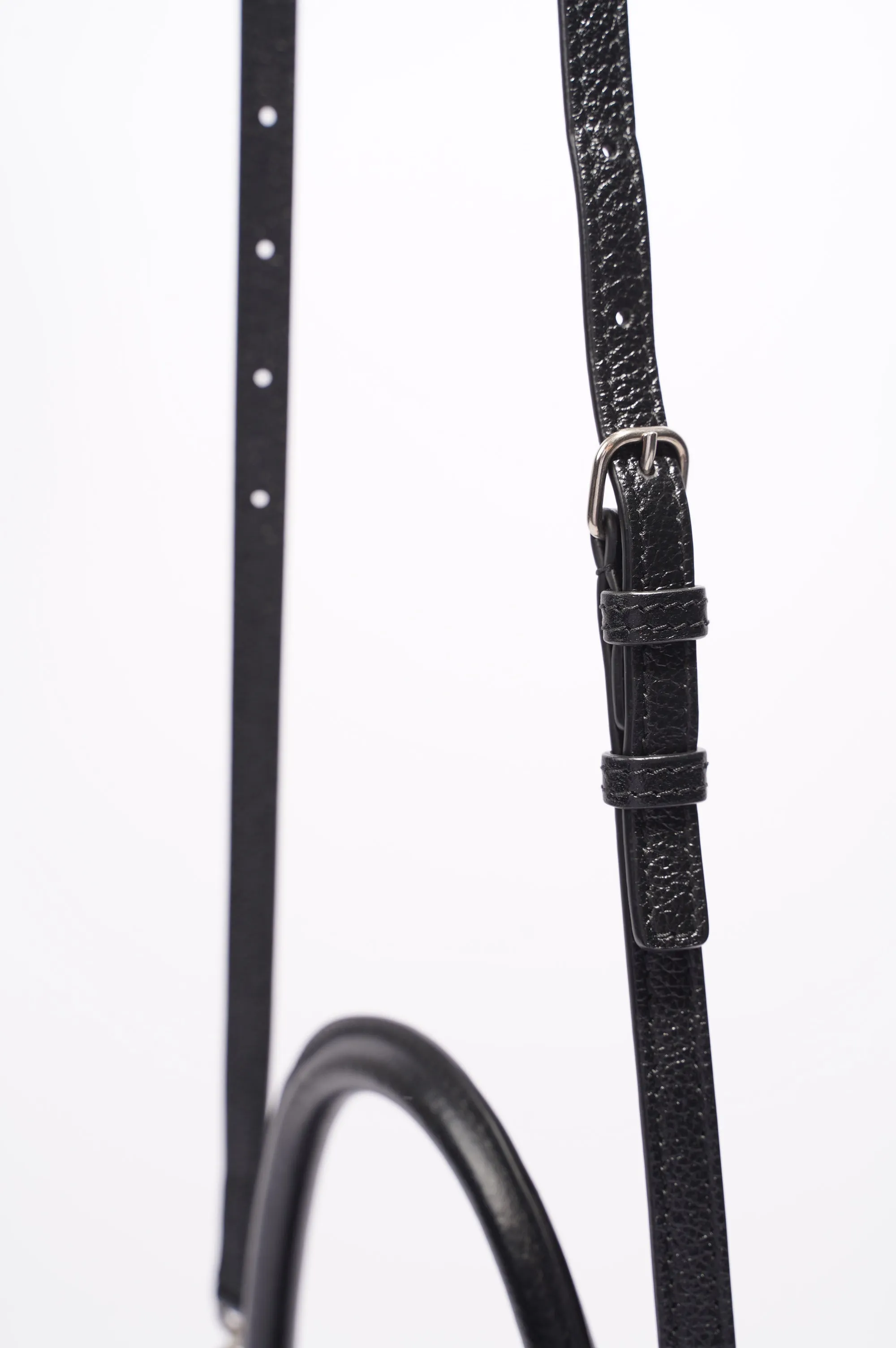 Balenciaga Womens Hourglass Black Leather Medium