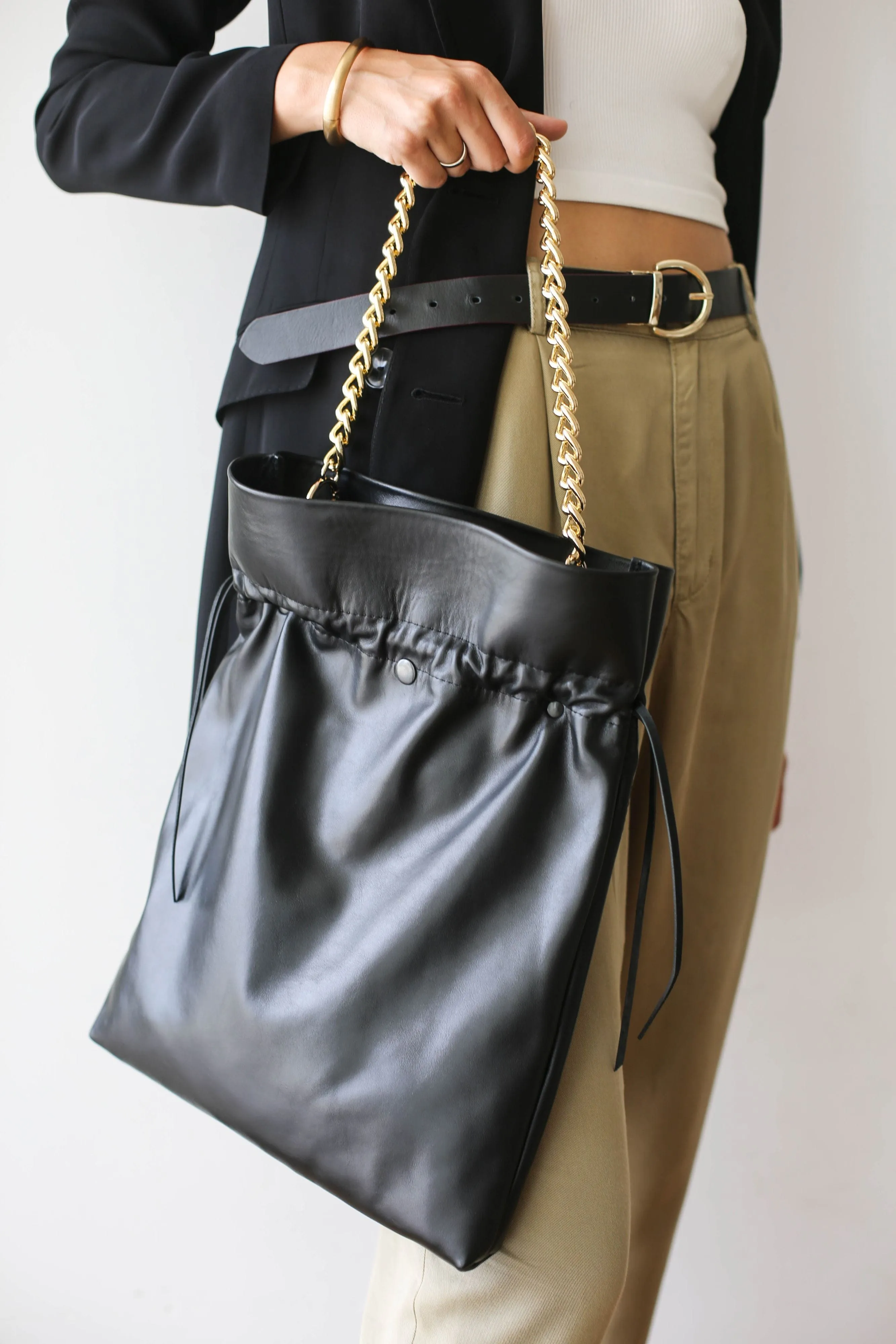 Black Large Soft Leather Bag