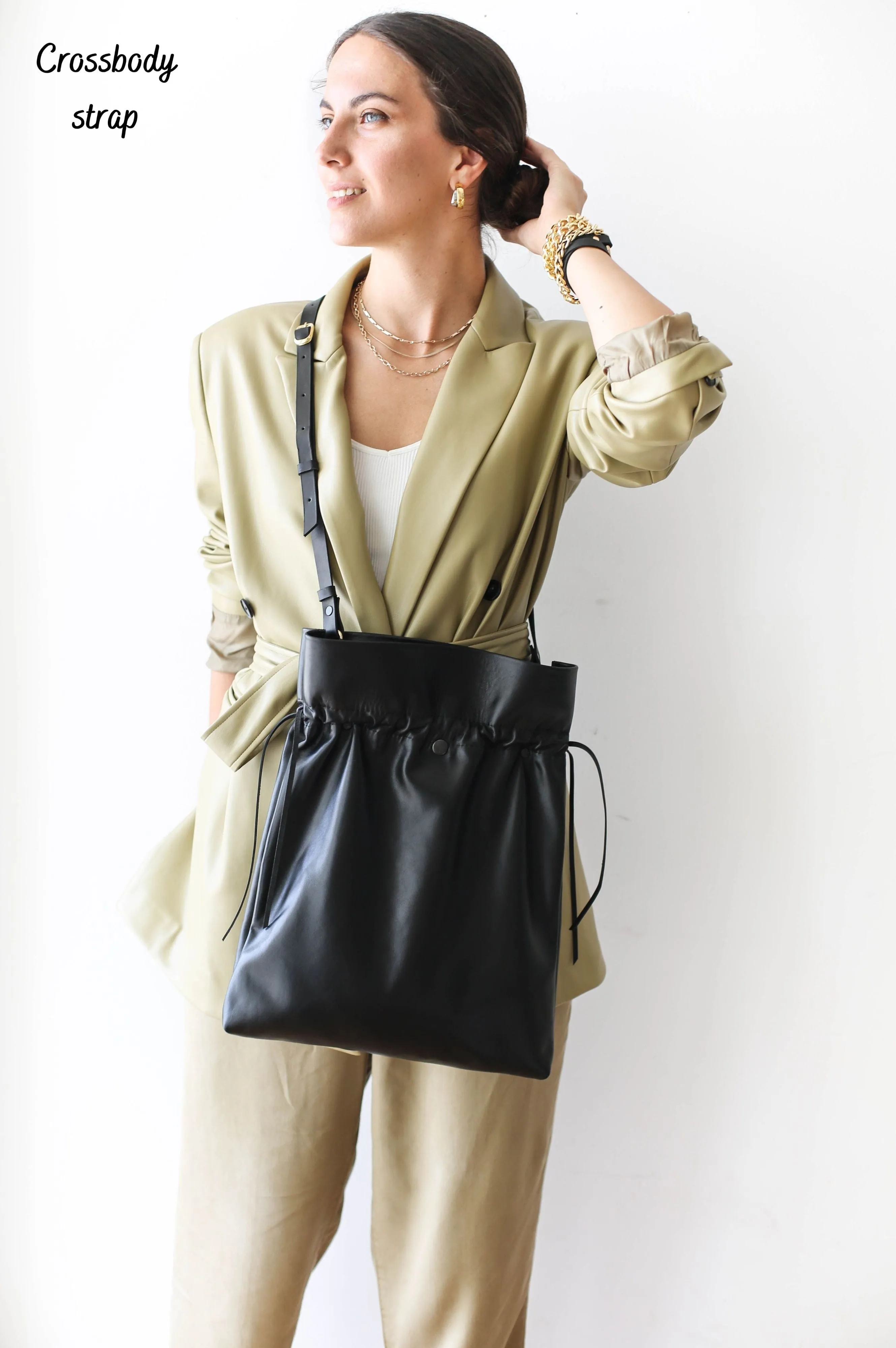 Black Large Soft Leather Bag