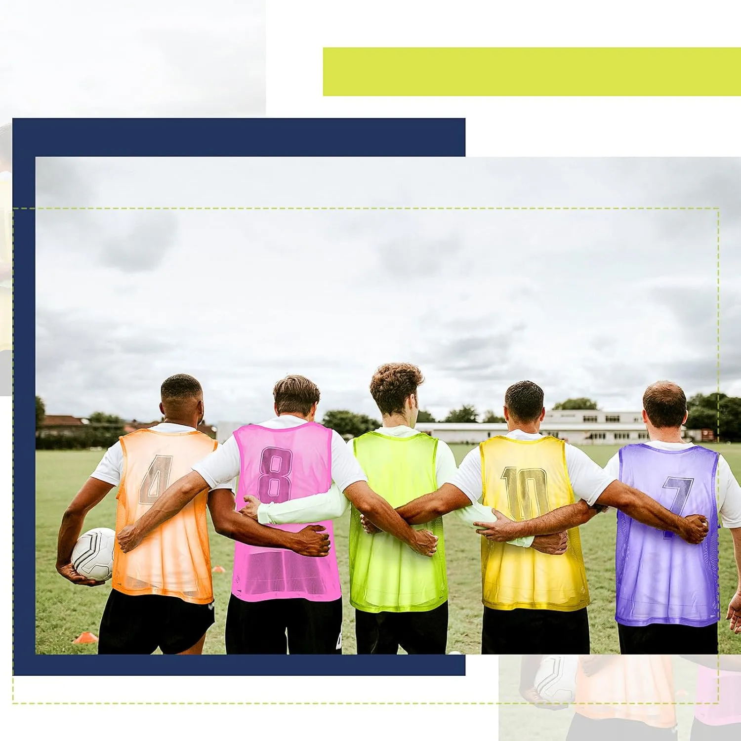 Boyiee Pinnies Scrimmage Vests, Nylon Mesh Team Practice Jersey Youth Pinnies for Sports Basketball Soccer Football