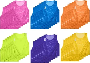 Boyiee Pinnies Scrimmage Vests, Nylon Mesh Team Practice Jersey Youth Pinnies for Sports Basketball Soccer Football