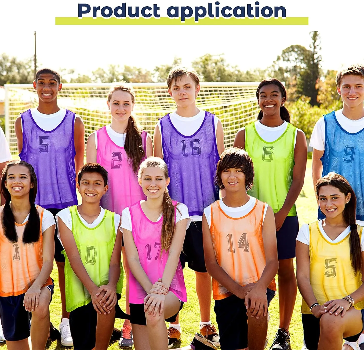 Boyiee Pinnies Scrimmage Vests, Nylon Mesh Team Practice Jersey Youth Pinnies for Sports Basketball Soccer Football