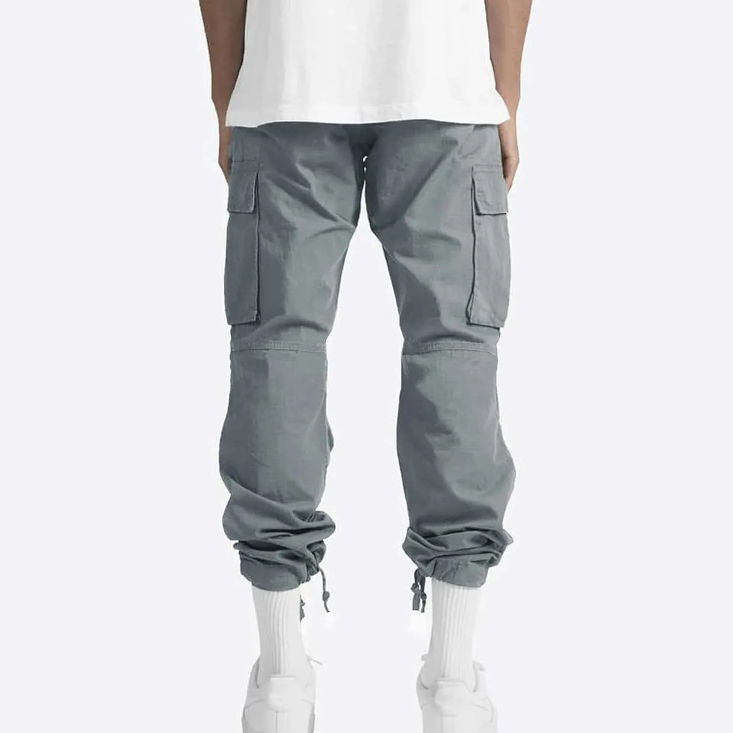 Cargo Pants for Men Baggy Elastic Waist Drawstring Pants with Multi Pockets Fashion Sweatpants 2024 Joggers Trousers