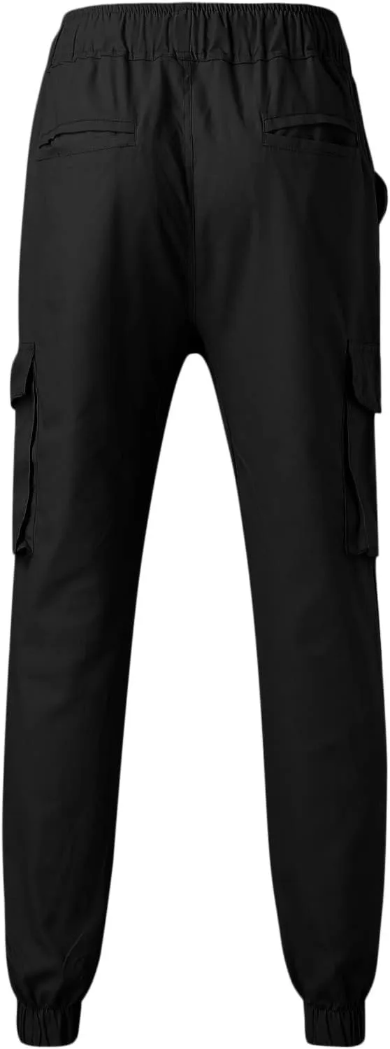 Cargo Pants for Men Big and Tall, Sports Outdoor Trousers Mens Sweatpants with Zipper Fly Tapered Gym Running Workout