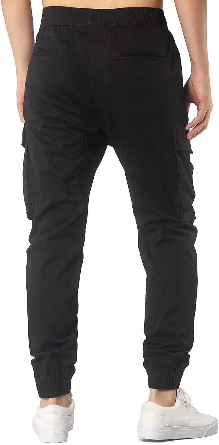 Cargo Pants for Men Big and Tall, Sports Outdoor Trousers Mens Sweatpants with Zipper Fly Tapered Gym Running Workout