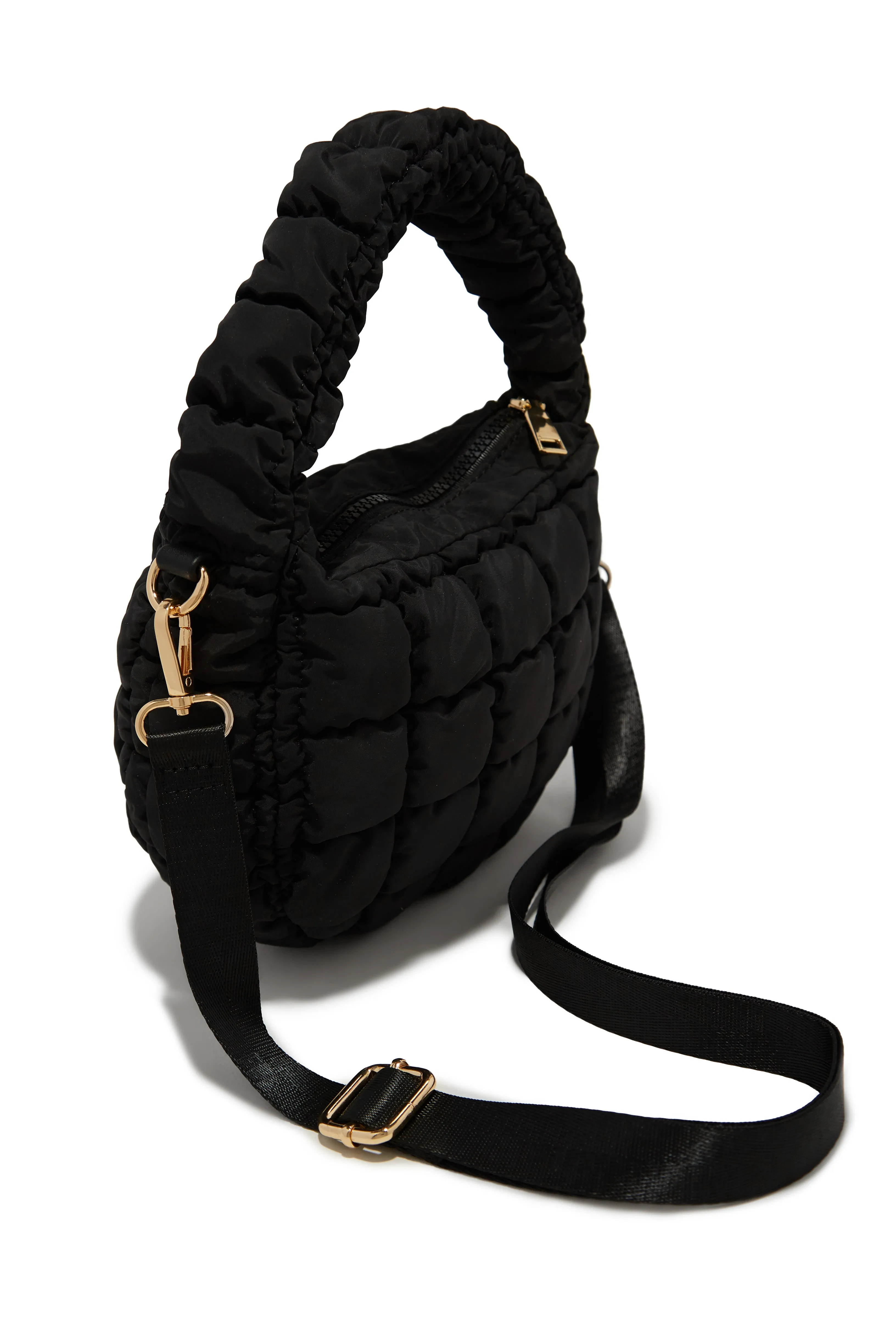 Carya Quilted Crossbody Bag  - Black