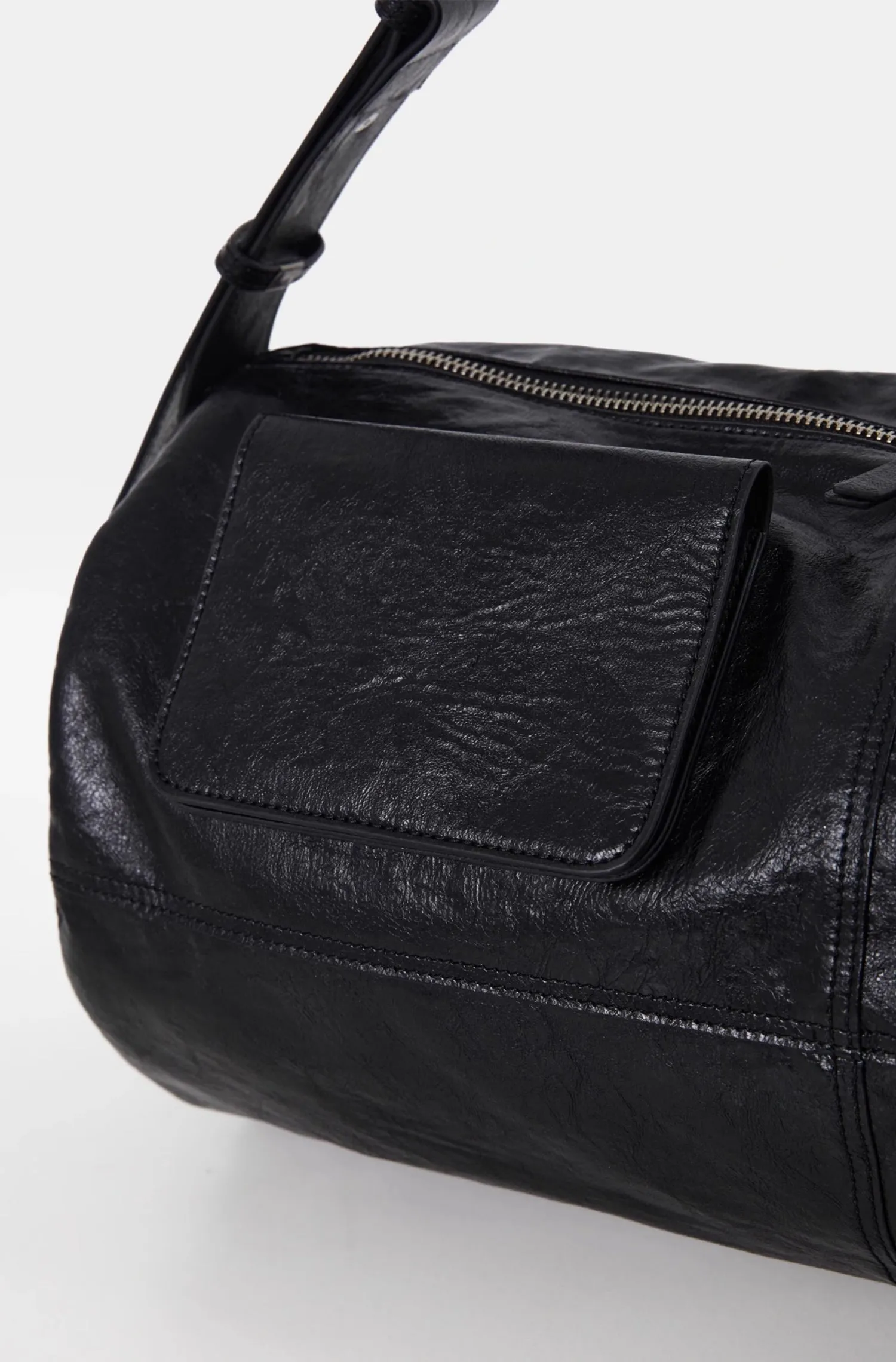 Chic Roll-Up Biker Soft Leather Shoulder Bag
