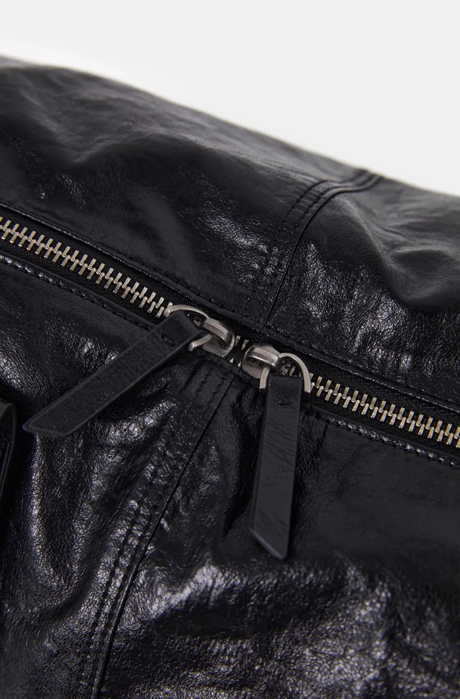 Chic Roll-Up Biker Soft Leather Shoulder Bag
