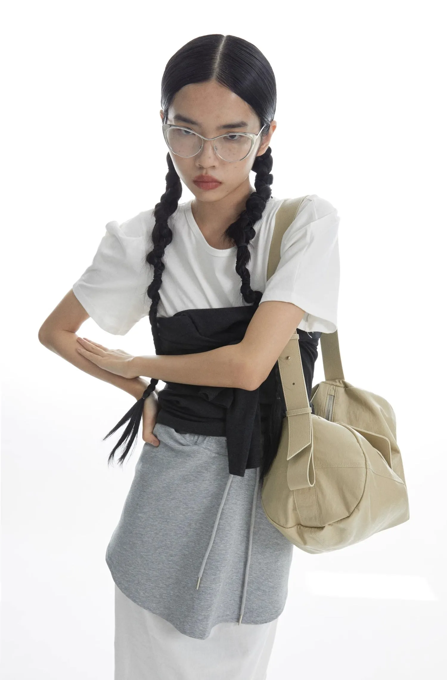 Chic Roll-Up Biker Soft Leather Shoulder Bag