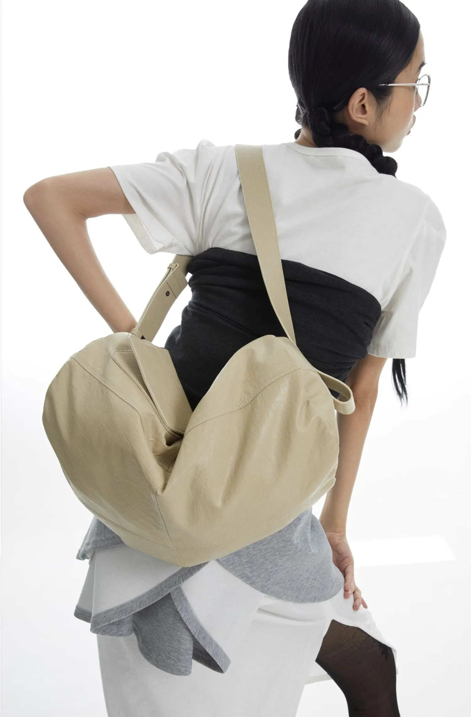 Chic Roll-Up Biker Soft Leather Shoulder Bag
