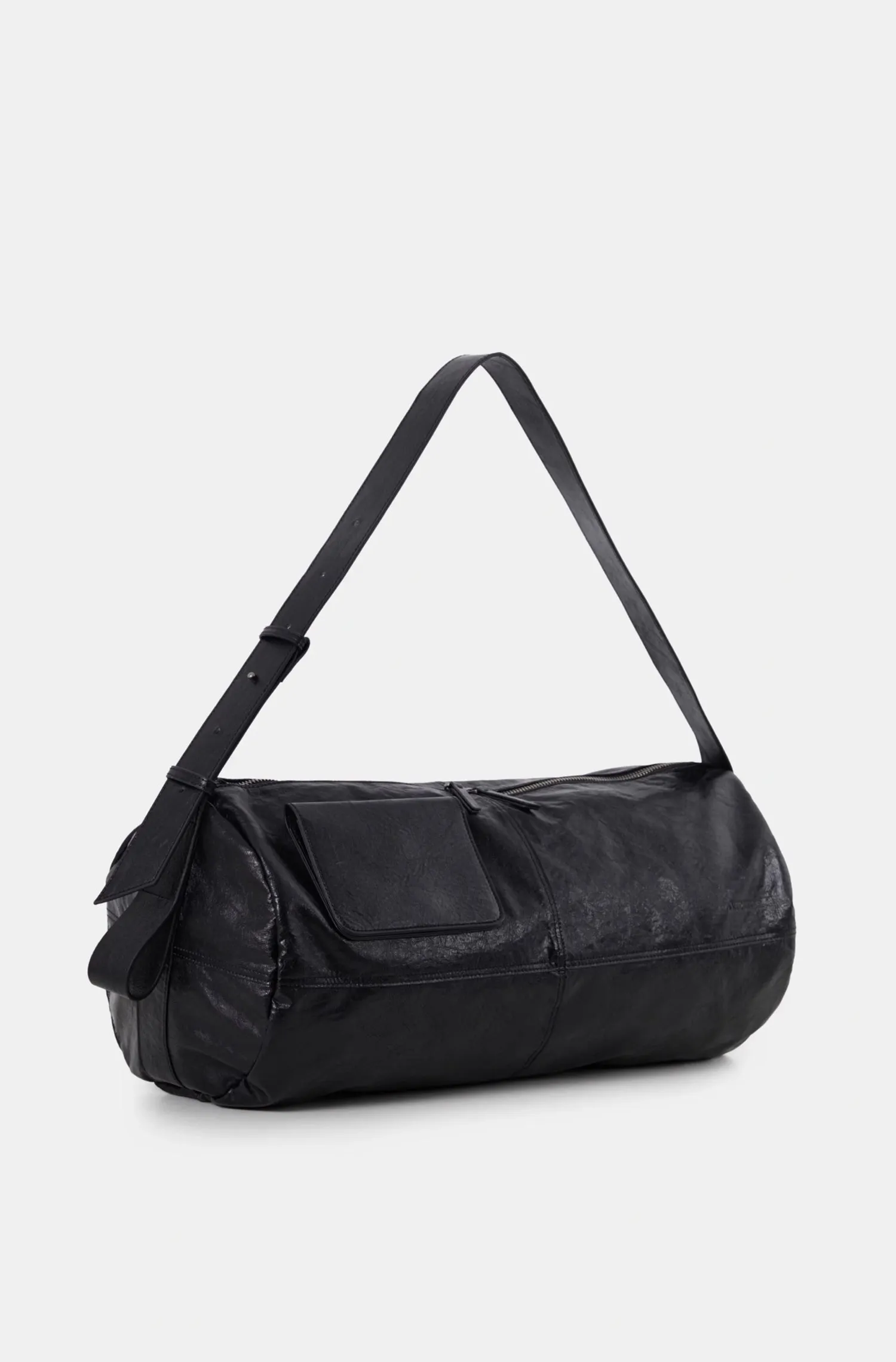 Chic Roll-Up Biker Soft Leather Shoulder Bag