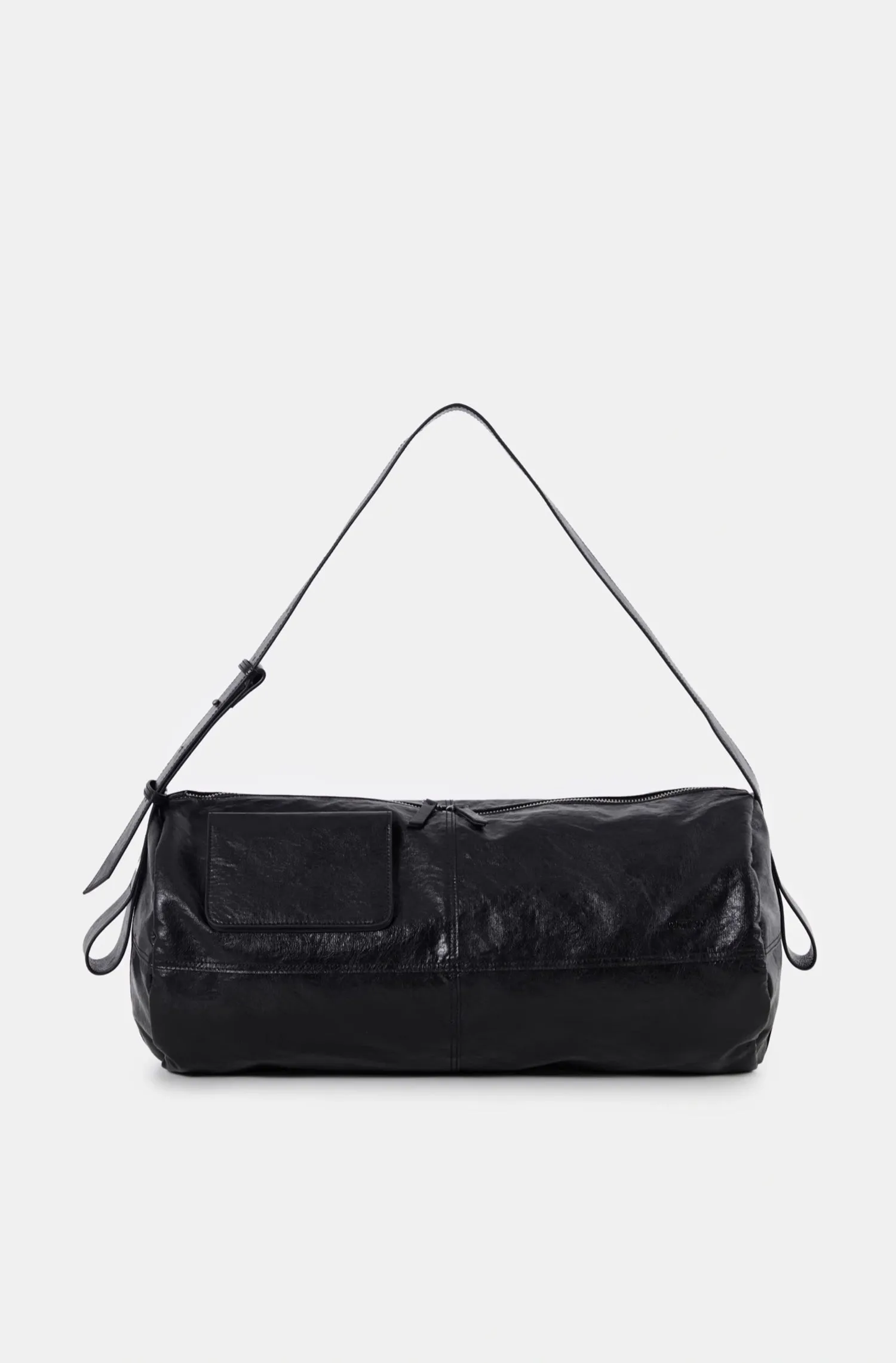 Chic Roll-Up Biker Soft Leather Shoulder Bag