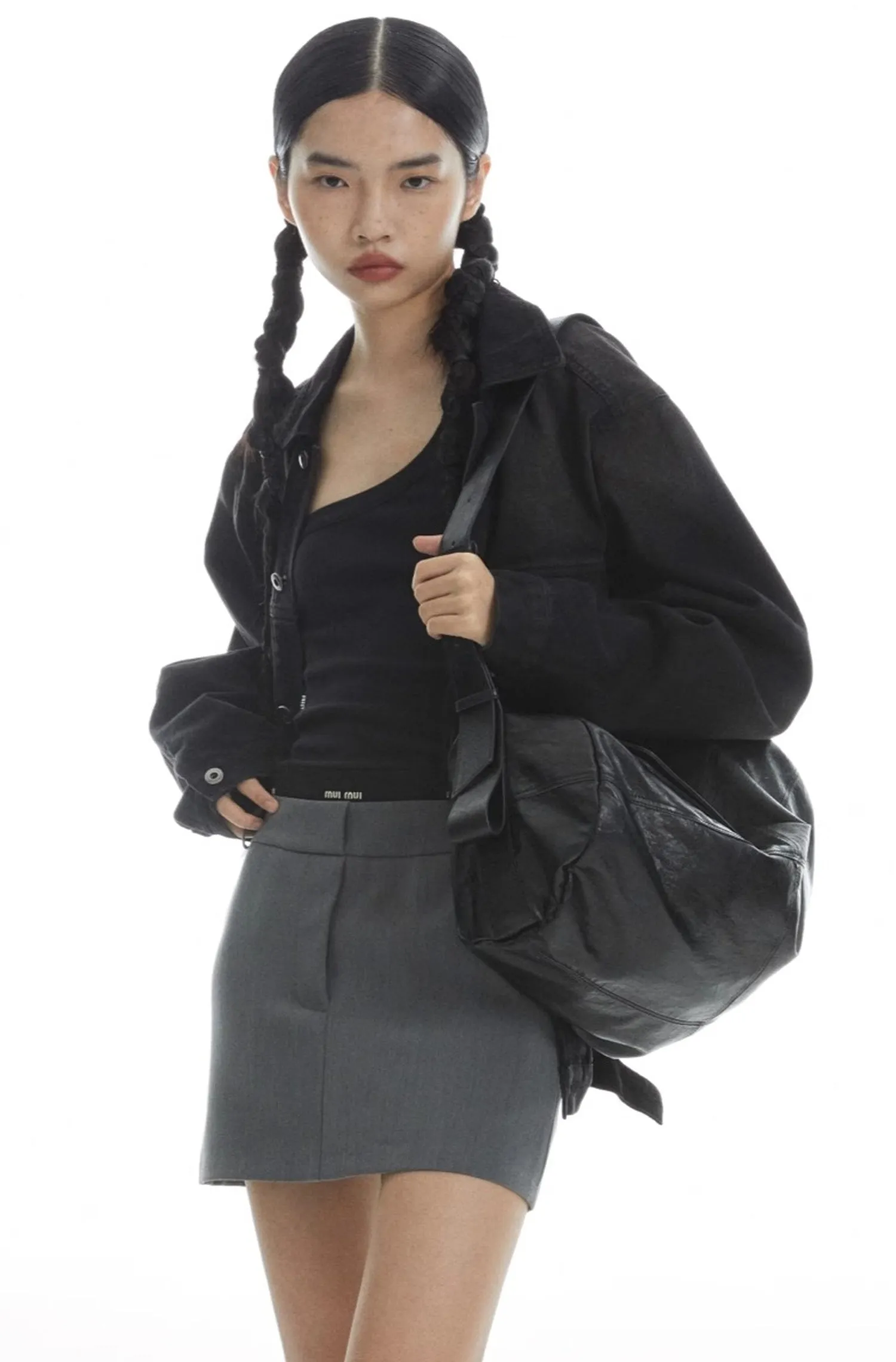 Chic Roll-Up Biker Soft Leather Shoulder Bag