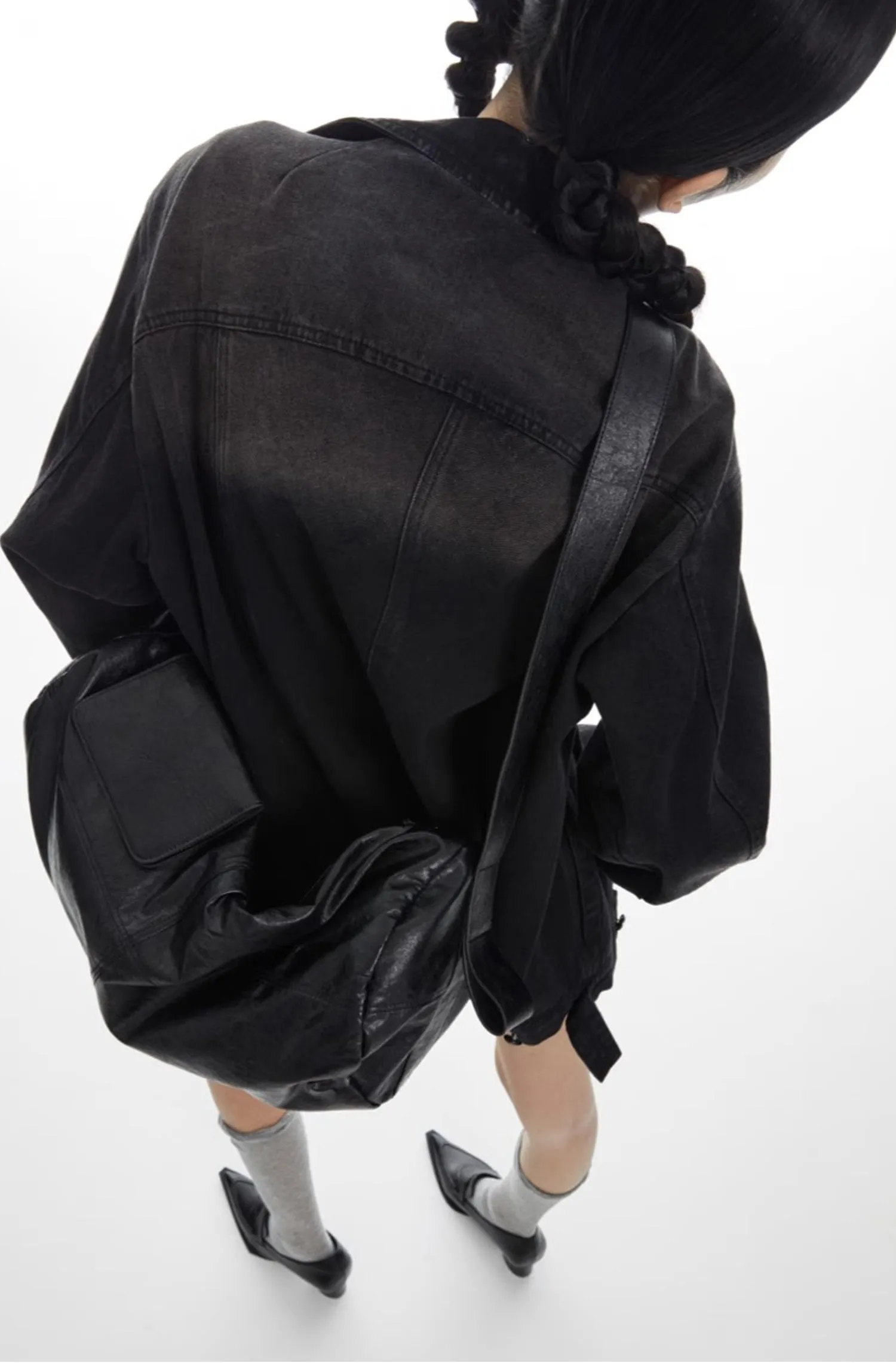 Chic Roll-Up Biker Soft Leather Shoulder Bag