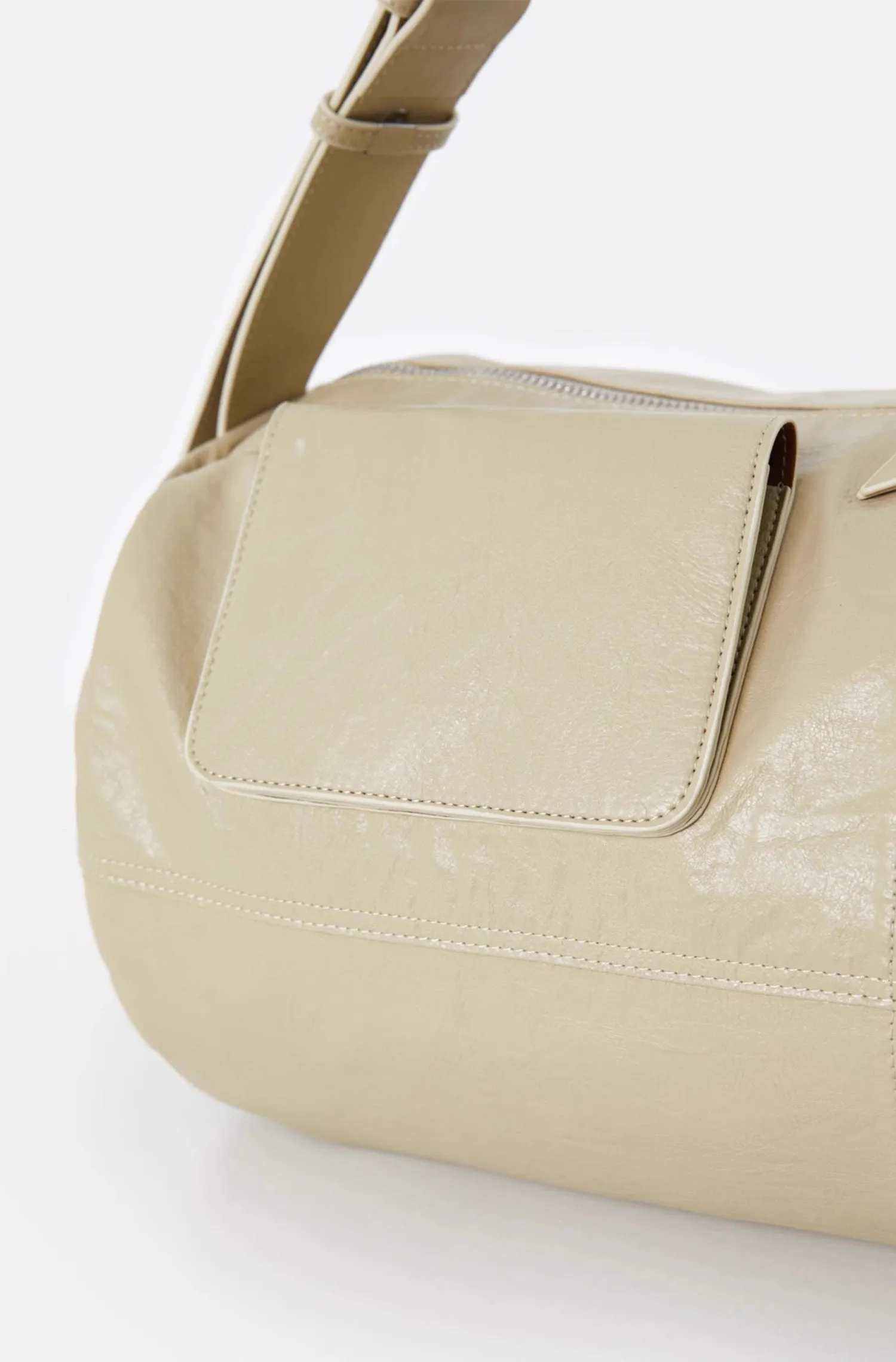 Chic Roll-Up Biker Soft Leather Shoulder Bag