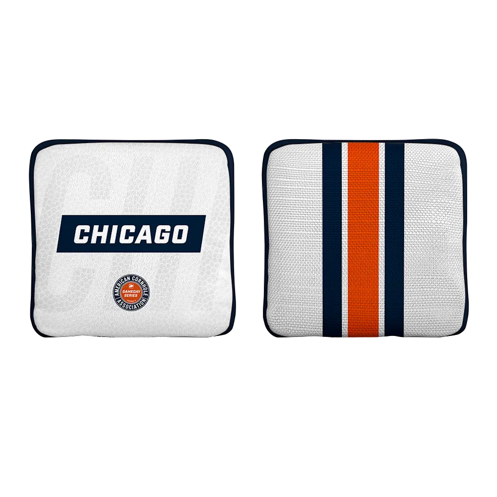 Chicago Football Gameday Stripes Synergy Edge Cornhole Bags