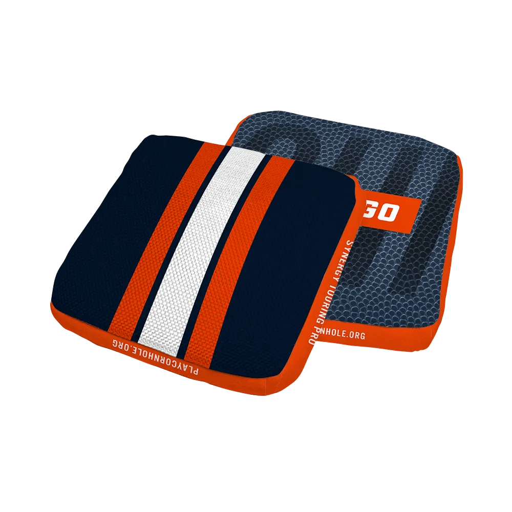 Chicago Football Gameday Stripes Synergy Edge Cornhole Bags