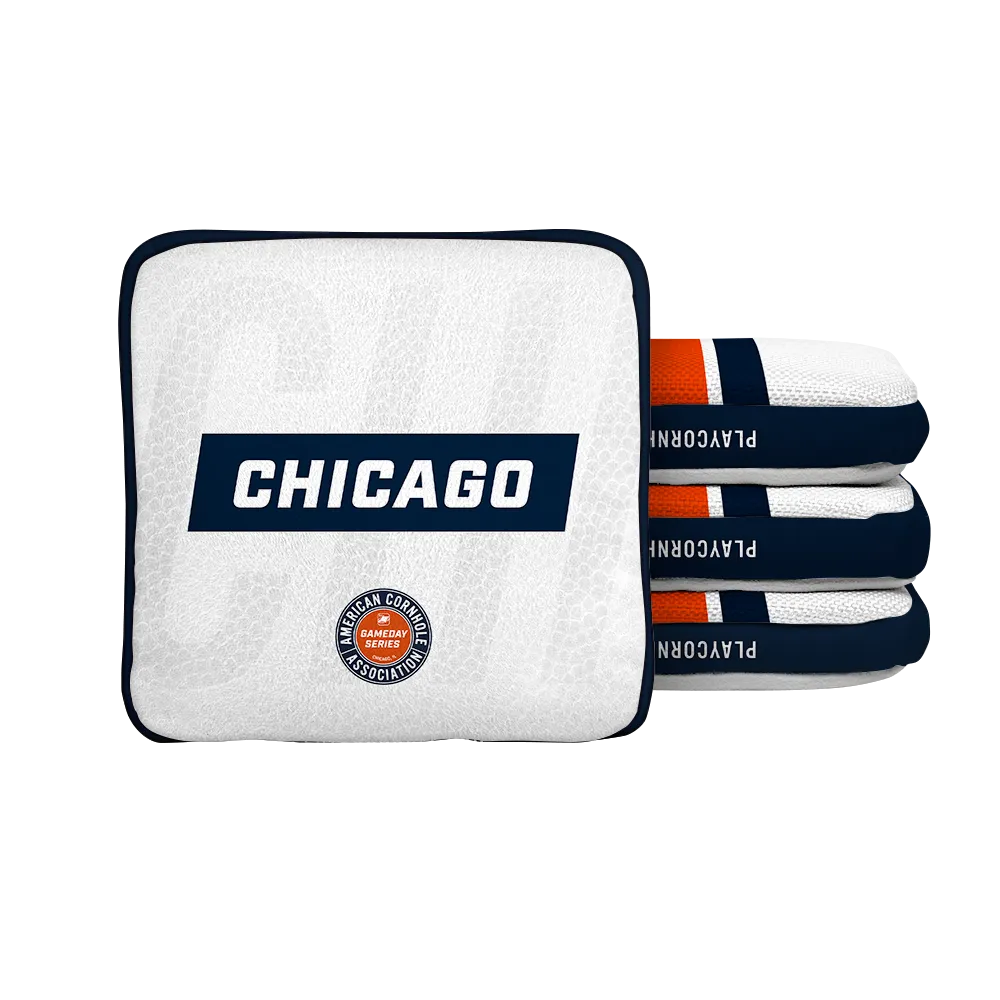 Chicago Football Gameday Stripes Synergy Edge Cornhole Bags