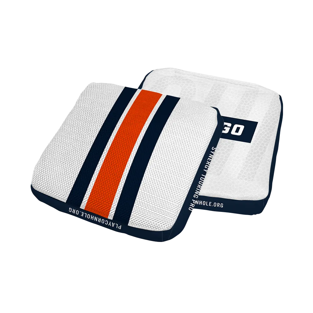 Chicago Football Gameday Stripes Synergy Edge Cornhole Bags