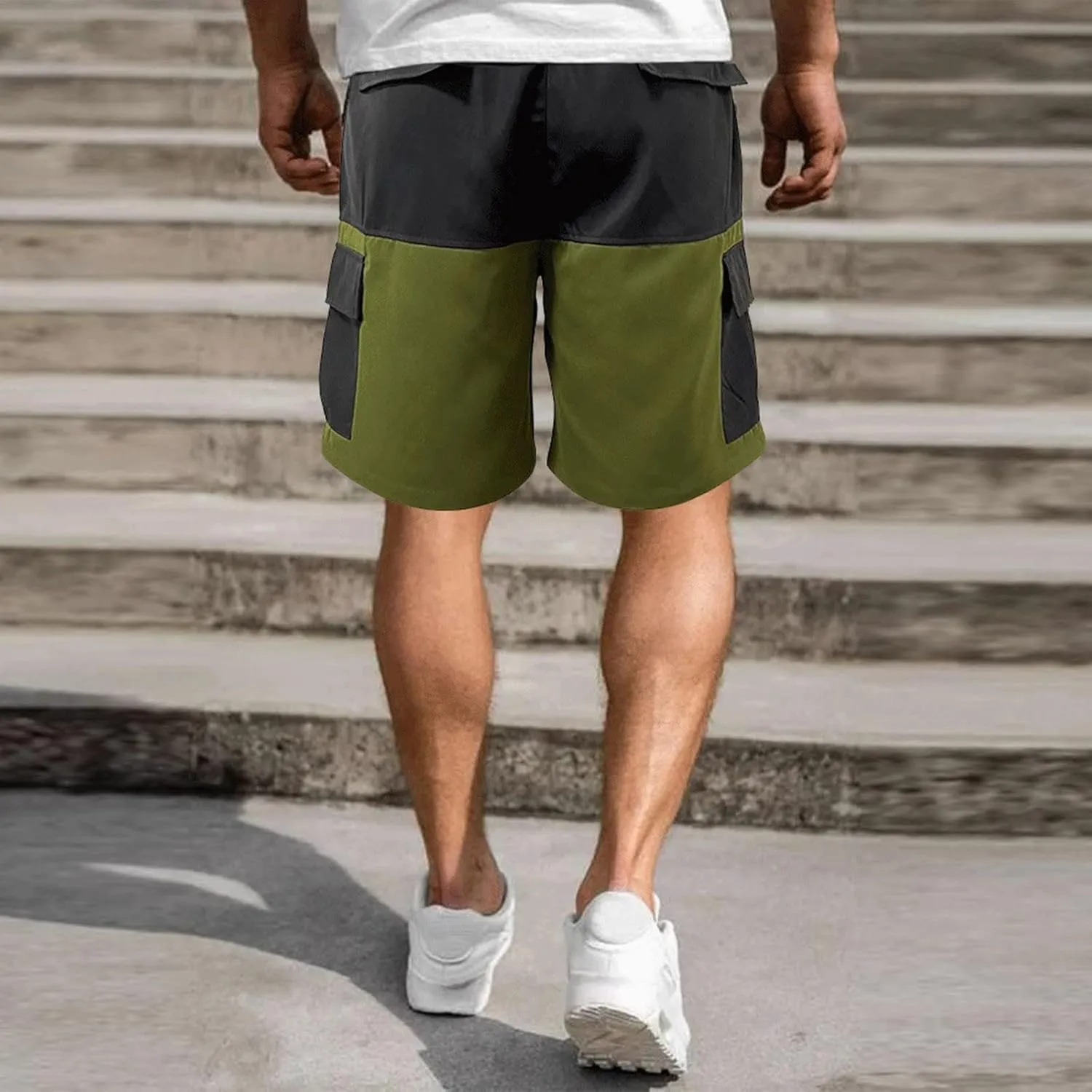 Chinos Pants Men Slim Fit Summer Men Fashion Sports Cargo Pants Straight Leg Loose Shorts Beach Pants