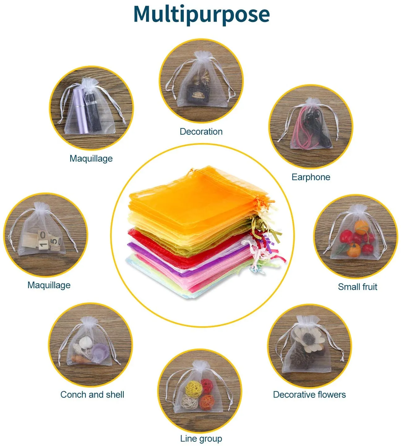 Colorful Transparent Organza Bags