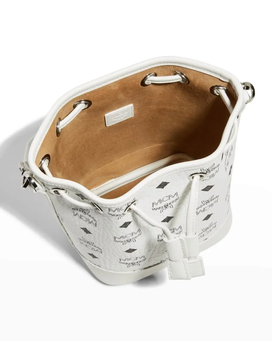 Dessau Visetos Mini Bucket Bag with MCM Drawstring