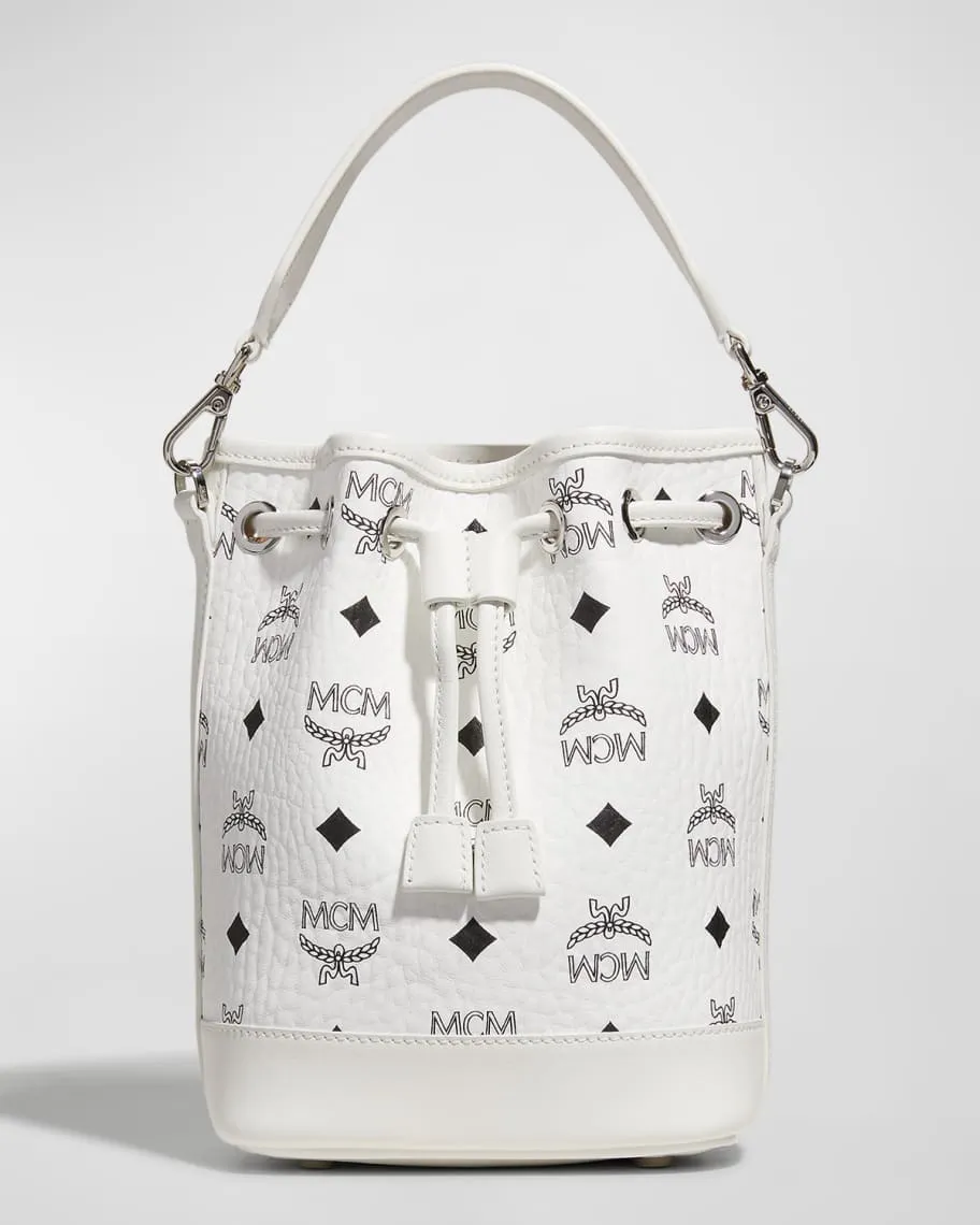 Dessau Visetos Mini Bucket Bag with MCM Drawstring