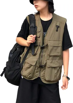 Gihuo Womens Travel Vest Fashion Outdoor Fishing Vest Summer Hiking Safari Photo Vests with Multi Pockets