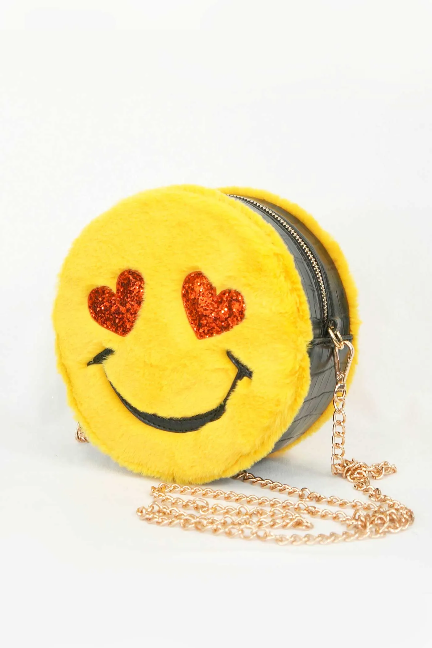 Girls Emoji Faux Fur Cross Body Bag