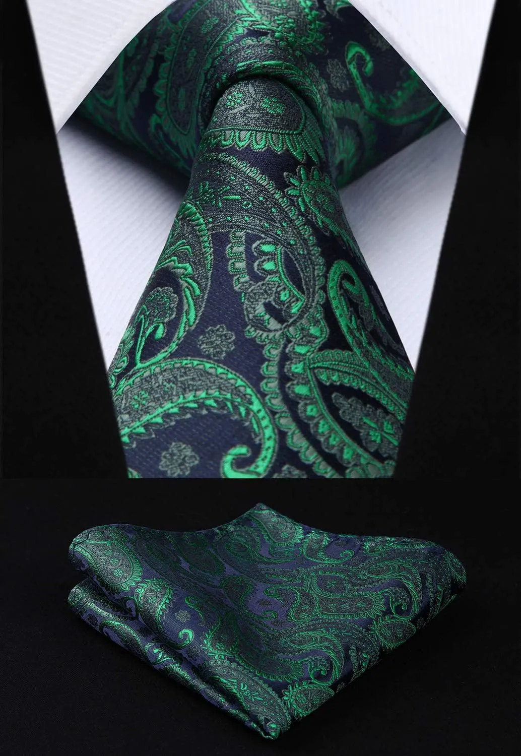 HISDERN Mens Vest Tie Set 3PC Formal Waistcoat Paisley Floral Jacquard Necktie Pocket Square Suit Vests Wedding Party
