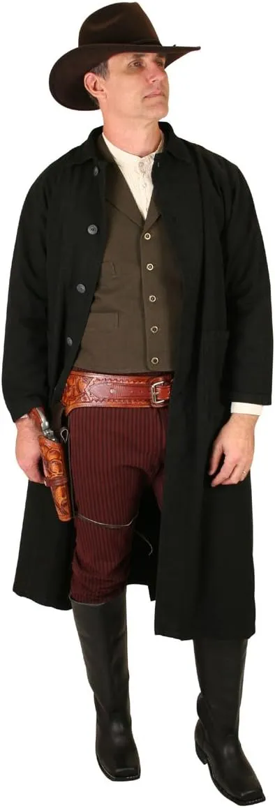 Historical Emporium Men's Cotton Canvas Casual Work Vest, Victorian Old West Edwardian Classic Waistcoat