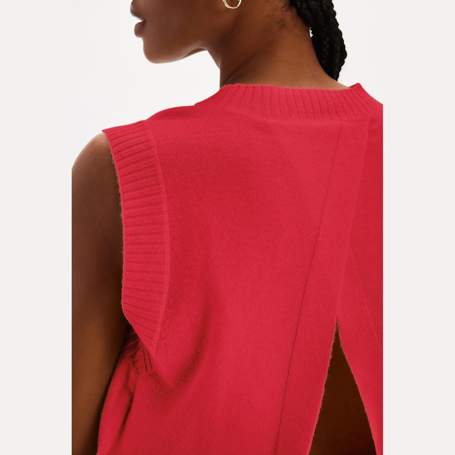 Hixiaohe Sleeveless Sweater Vest for Women Trendy Crewneck Knit Vests Cute Lightweight Pullover Tank Tops Casual Outfits