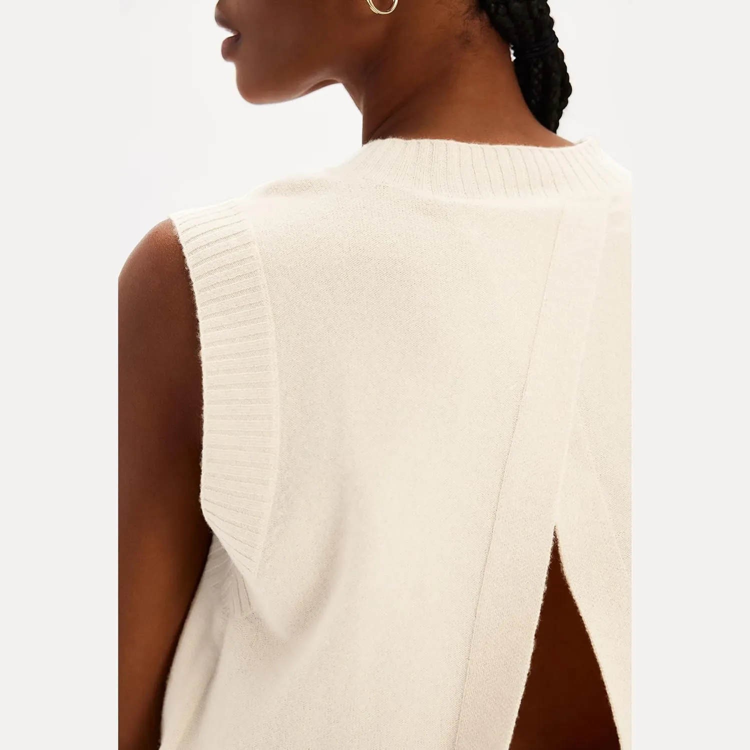 Hixiaohe Sleeveless Sweater Vest for Women Trendy Crewneck Knit Vests Cute Lightweight Pullover Tank Tops Casual Outfits