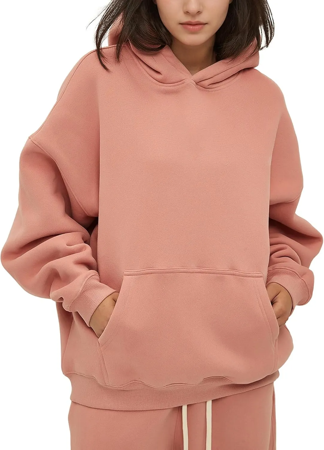 Hixiaohe Womens Oversized Fleece Hoodie Long Sleeve Sweatshirt Fleece Heavyweight Pullover Tops Fall Outfits with Pockets