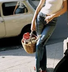 Jac Cadeaux Hand Painted Basket Bag With Leather Trim 🇫🇷
