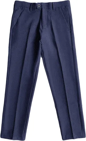 JEShifangjiusu Men's Business Suit Pants Casual Pants Slim Fit Flex Flat Front Pant Stretch Tapered Chino Pants Trousers (38,Blue), Blue, 38