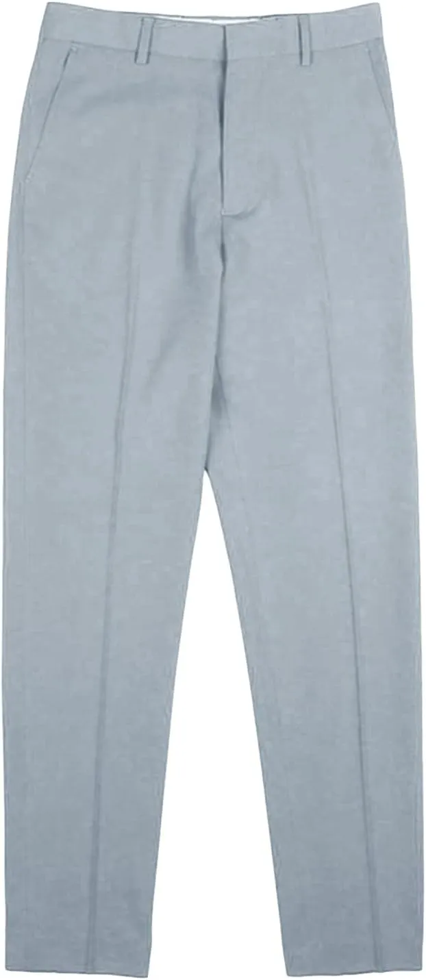 JEShifangjiusu Men's Flat Front Straight Fit Dress Pant Casual Skinny Stretch Chinos Pants Slim Fit Business Pant with Pocket (32,Grey), Grey, 32