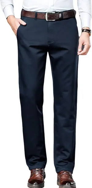 JEShifangjiusu Men's Stretch Dress Pants Slim Fit Skinny Suit Pant Business Flex Flat Front Pant Wrinkle-Resistant Chino Pant (33,Blue), Blue, 33
