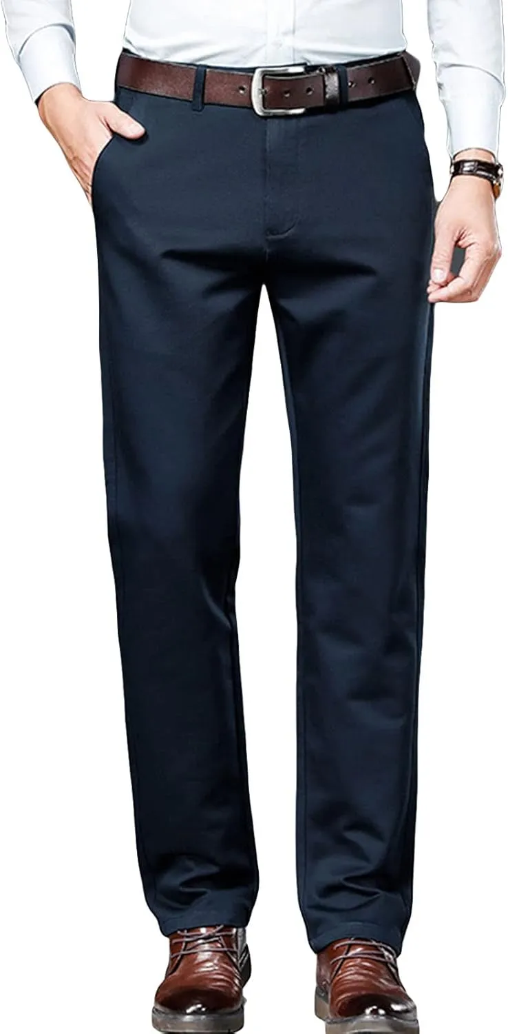 JEShifangjiusu Men's Stretch Dress Pants Slim Fit Skinny Suit Pant Business Flex Flat Front Pant Wrinkle-Resistant Chino Pant (33,Blue), Blue, 33