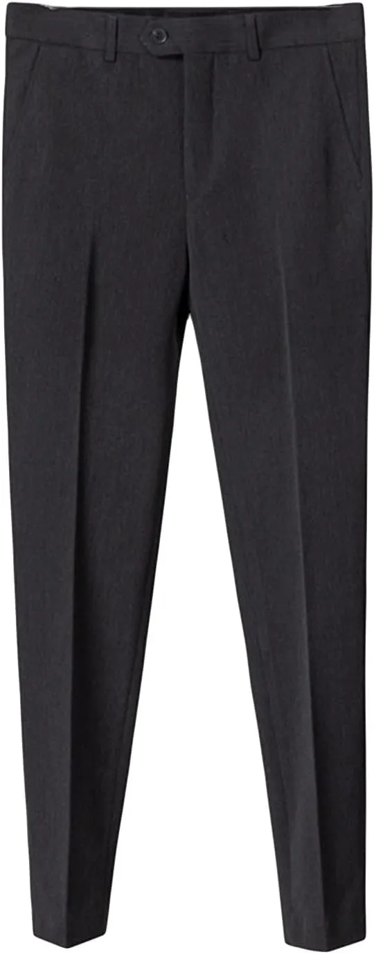 JEShifangjiusu Men's Stretch Dress Pants Slim Fit Skinny Suit Pants Casual Fashion Retro Tapered Business Dress Chino Pants (30,Dark Grey), Dark Grey, 30