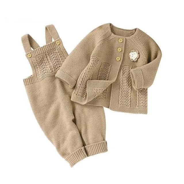 Knitted Cardigan Jumpsuit Set