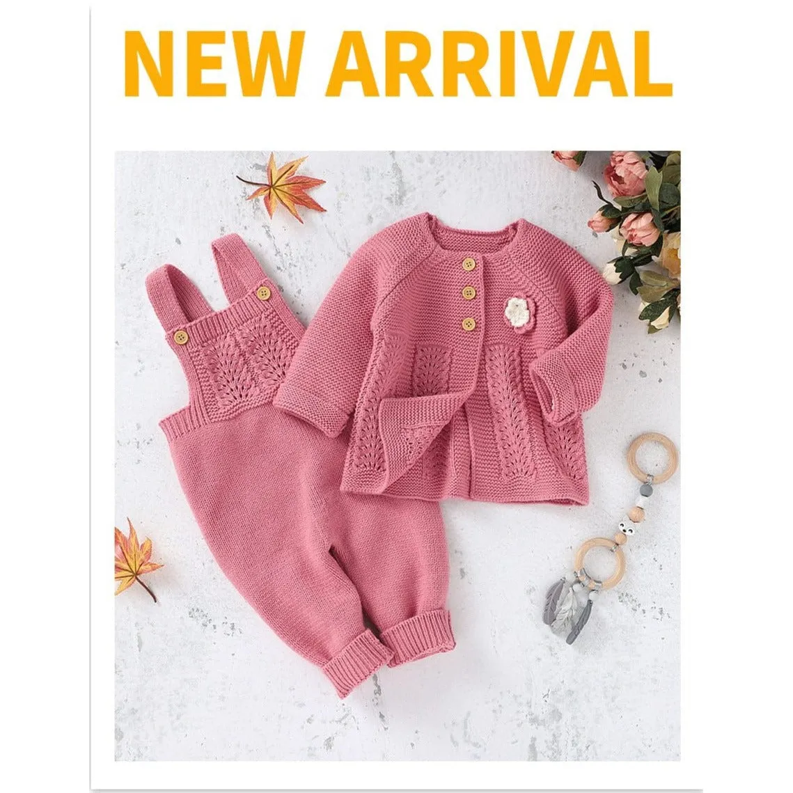 Knitted Cardigan Jumpsuit Set