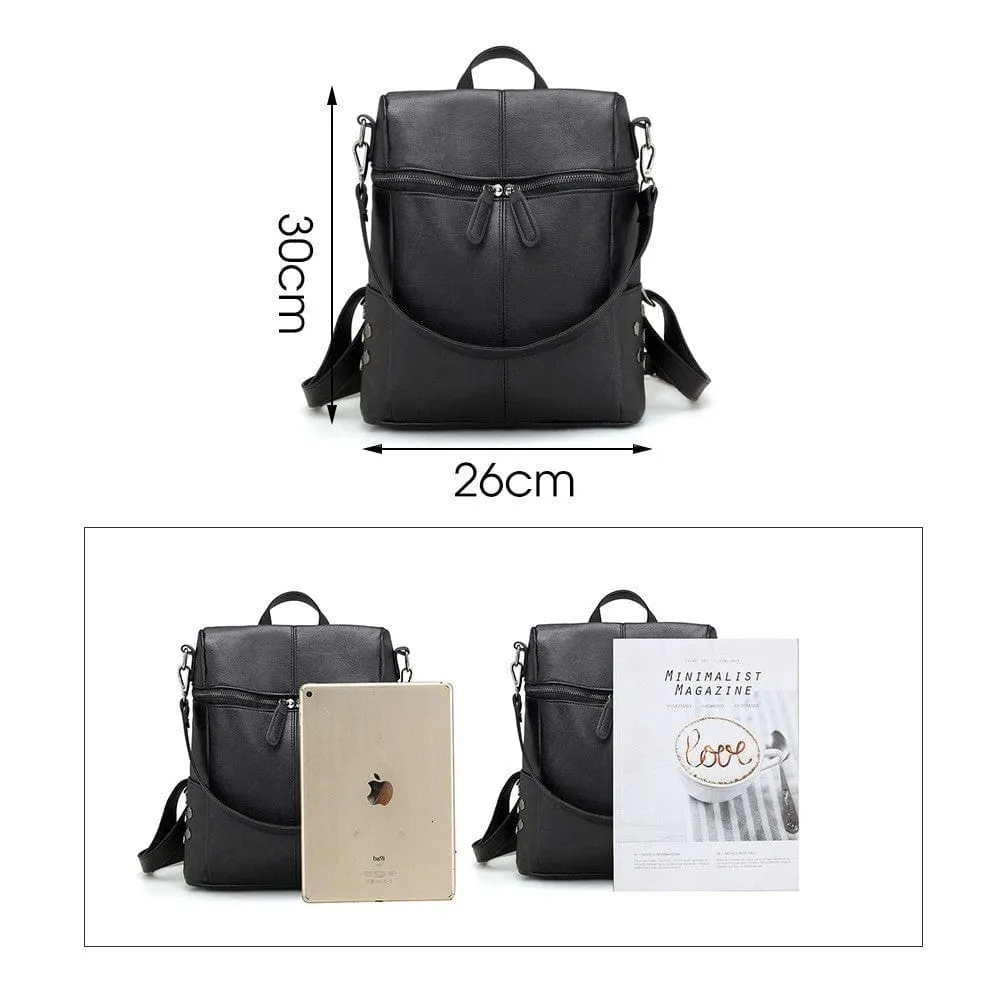 Korean Vegan Leather Backpack Tote