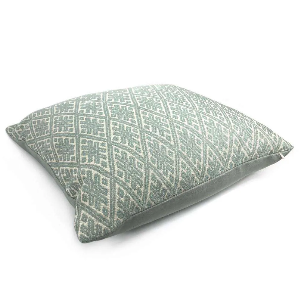Kravet Marmari Spa Seaglass Green Tribal Diamond Pillow Cover