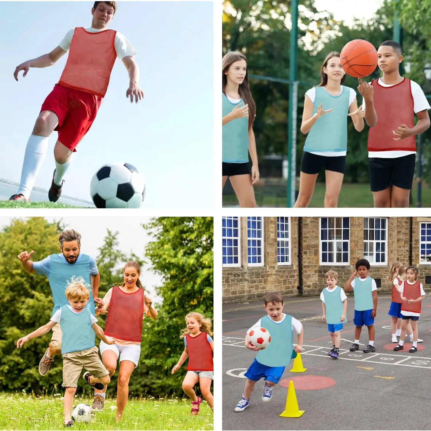 Layway Pinnies Team Practice Vests for Child Youth Teen Adult,Mesh Scrimmage Jersey for Soccer Football Basketball